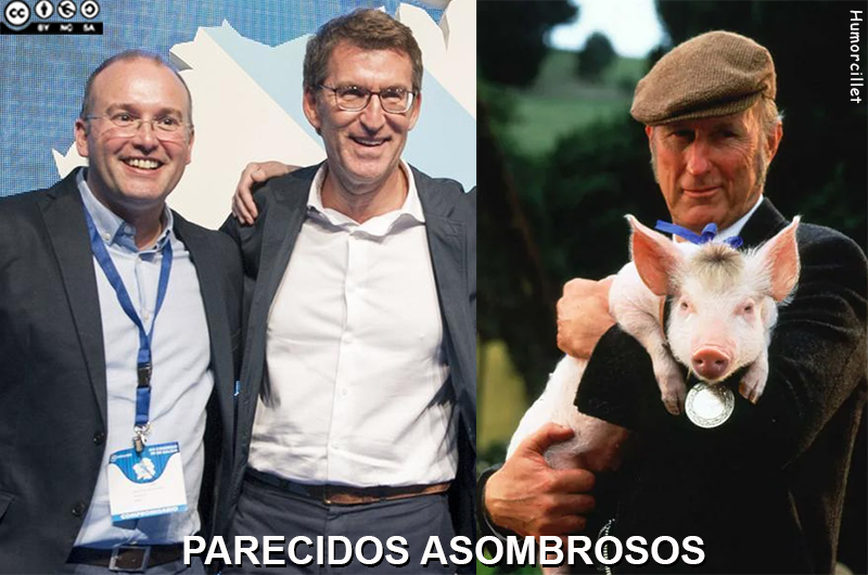 Puede ser una imagen de 3 personas y texto que dice "Mennan PARECIDOS ASOMBROSOS"