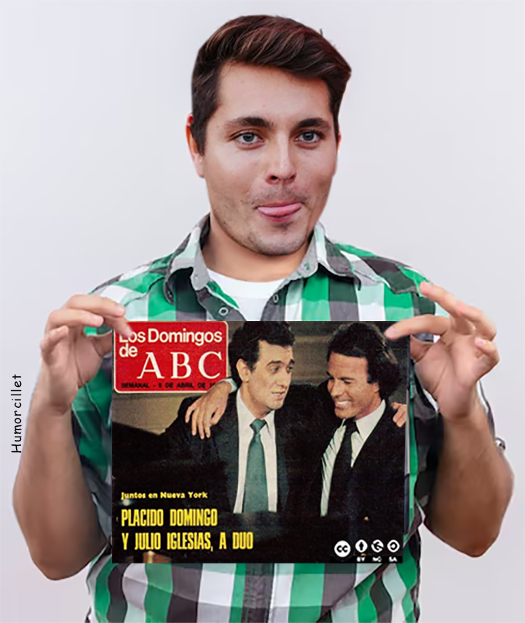 Puede ser una imagen de una o varias personas, sala de prensa y texto que dice "LOS Domingos de ABC 1温. SA 하어 Juntes en n Nueva York PLACIDO PLACIDODOMINGO DOMINGO Y JULIO IGLESIAS A DUO"